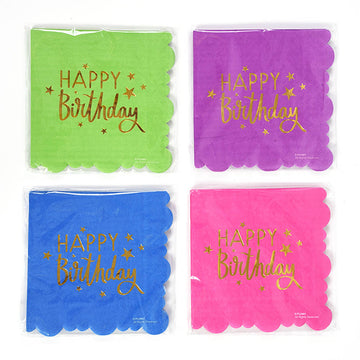 12Pk 13" Brights Die Cut Hot Stamp Napkin