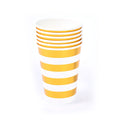 6Ct 12Oz Paper Cup Gold Stripe With Hot Stamp