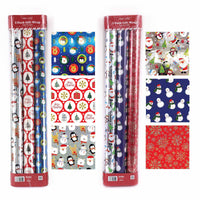 3Pk Christmas Fun Hologram/Metallic/Printed Roll Wraps,30"X120",2" Dia,75 Sqft/Total,2 Assts