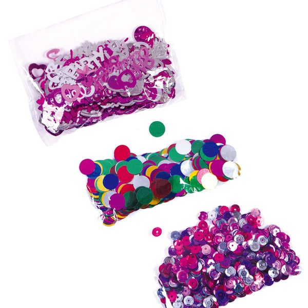 Confetti For Party 2 Colors - Sequin/Metallic Dot/Die Cut Shapes