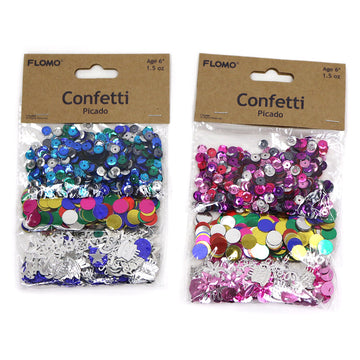Confetti For Party 2 Colors - Sequin/Metallic Dot/Die Cut Shapes