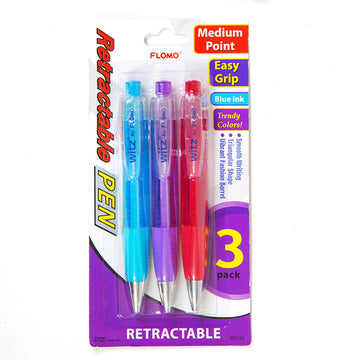 3 Retractable Ball Pens