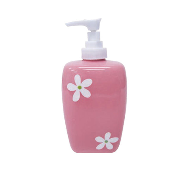 7"H Floral Ceramic Lotion Or Soap Dispenser, Pink Color Box