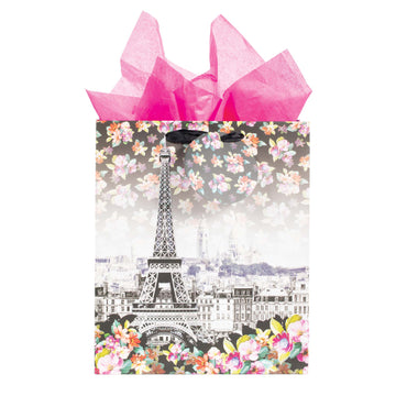Icoloris Grande (Large) Meet Me In Paris Printed On Iridescent Paper Gift Bag, 1 Design
