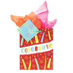 Birthday-Icoloris Medio(Medium) Candles Matte Gift Bag With Glitter , 1 Design