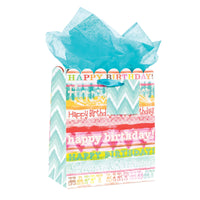 Icoloris Grande (Large) Birthday Tones Pop Layer Glitter Matte Gift Bag, 1 Design