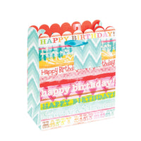 Icoloris Grande (Large) Birthday Tones Pop Layer Glitter Matte Gift Bag, 1 Design