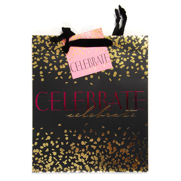 Black and Pink Happy Birthday Gift Bag