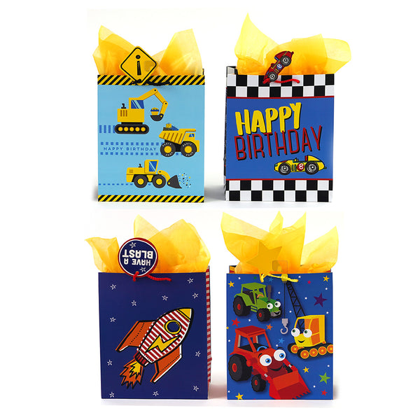 Medium Birthday Boy Party Printed Bag, 4 Designs