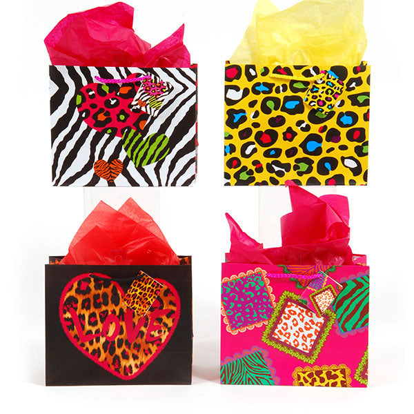 Horizontal Medium Animal Frenzy On Matte Gift Bag, 4 Designs