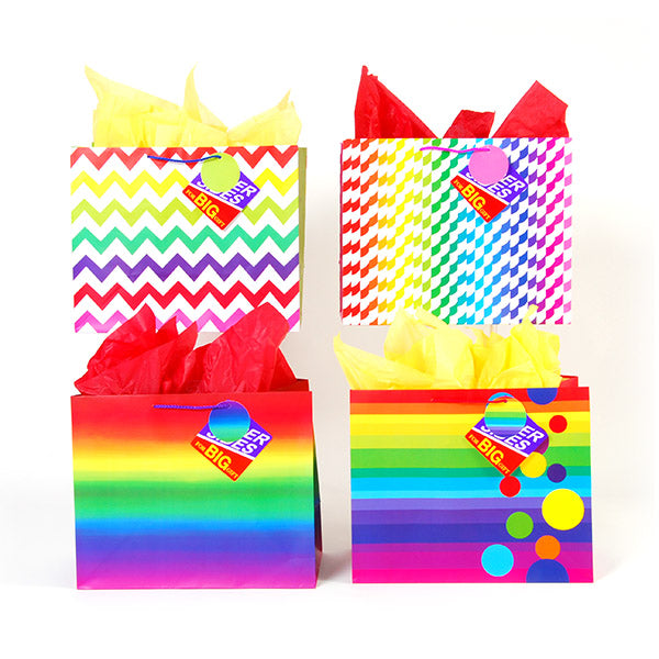 Horizontal Jumbo Over The Rainbow On Matte Finish Gift Bag, 4 Designs