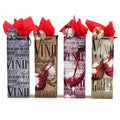 3Pk Bottle Time For Wine Printed Bag, 4 Designs