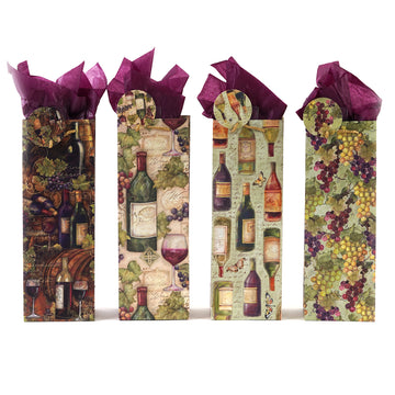 Bottle Wine Collage Hot Stamp Bag, 4 Designs