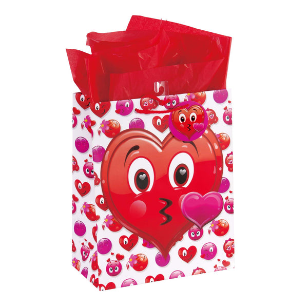 Extra Large Emoji Valentine Matte Gift Bag 4 Designs