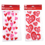 8Ct Valentine Frosted Bakery Bags With Attached Plastic Tie 11" X 5", 2 Assortments