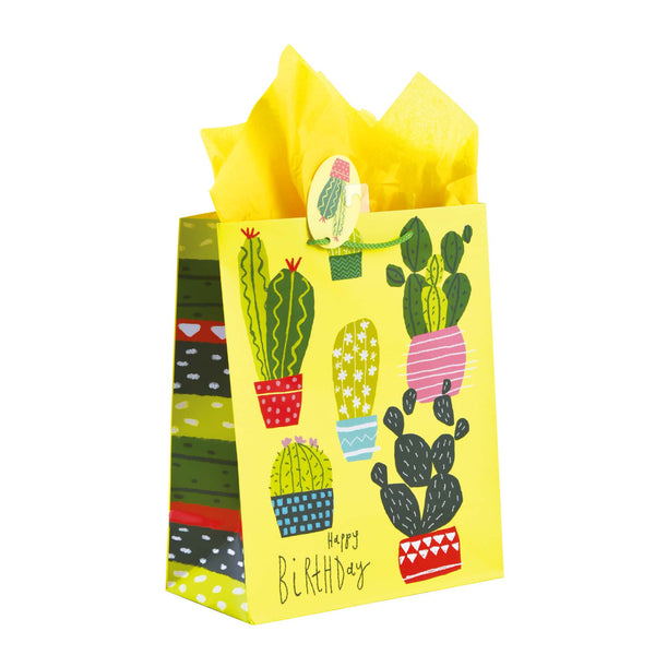 Birthday-Extra Large Pineapple Cactus Party Print Bag, 4 Designs
