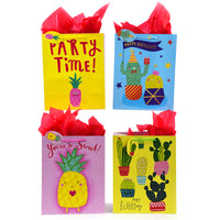 Birthday-Large Pineapple Cactus Party Print Bag, 4 Designs