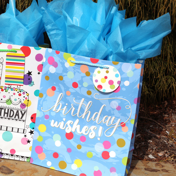 Extra Large Candle Birthday Surprise Print Bag, 4 Designs