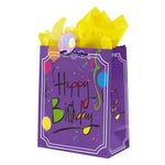 3Pk Birthday-Large Hip Hip Hooray Party Printed Bag, 4 Designs