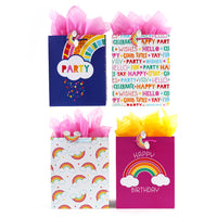 Large Colorblock Rainbow Party Printed Bag, 4 Designs