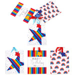 3Pk Large Rainbow Brights Printed Bag, 4 Designs