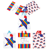 3Pk Large Rainbow Brights Printed Bag, 4 Designs