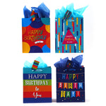 Large Aqua Birthday Party Printed Bag, 4 Designs