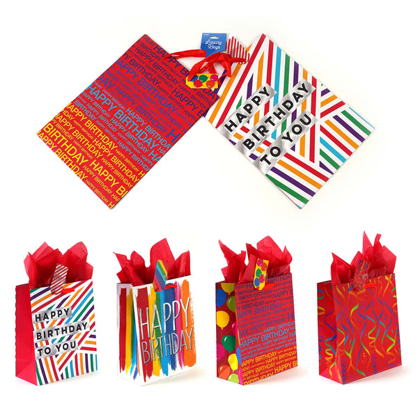 2Pk Extra Large Birthday Fun For All Printed Bag, 4 Designs