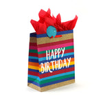 3Pk Large Dots & Stripes Birthday Printed Bag, 4 Designs