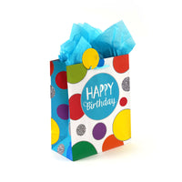 3Pk Large Dots & Stripes Birthday Printed Bag, 4 Designs
