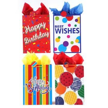 Extra Large Confetti Fun Birthday Printed Bag, 4 Designs