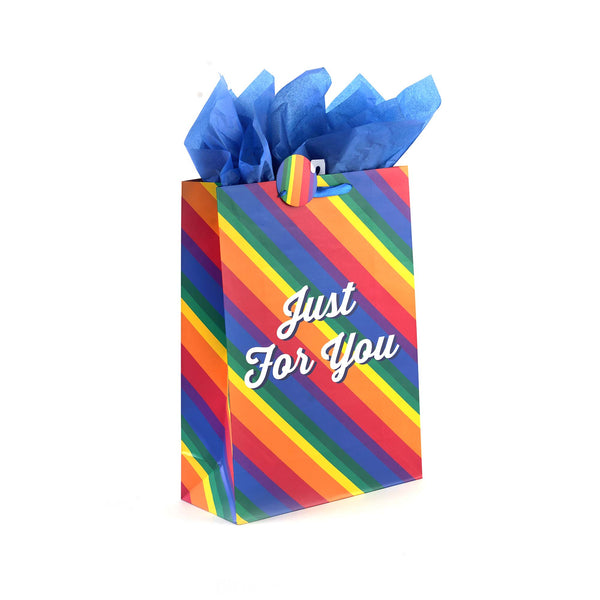 2Pk Extra Large Stripes & Stars Birthday Printed Bag, 4 Designs