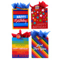 Medium Stripes & Stars Birthday Printed Bag, 4 Designs
