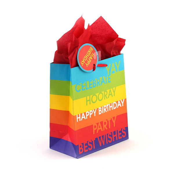 Medium Stripes & Stars Birthday Printed Bag, 4 Designs