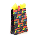 2Pk Extra Large Birthday Typography Dots Printed Bag, 4 Designs