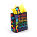 Medium Birthday Typography Dots Printed Bag, 4 Designs