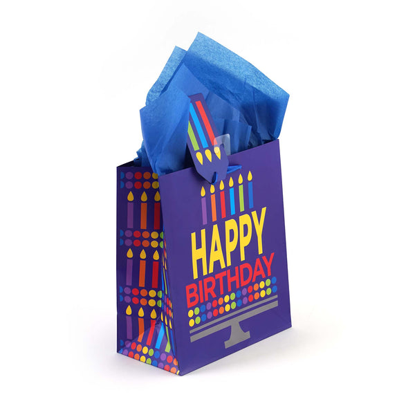 Medium Birthday Typography Dots Printed Bag, 4 Designs