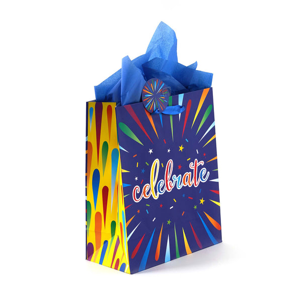 2Pk Extra Large Birthday Extravaganza Printed Bag, 4 Designs