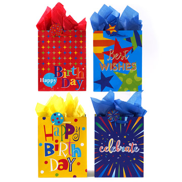 Extra Large Birthday Extravaganza Printed Bag, 4 Designs