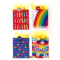 Large Birthday Rainbows & Candles Party Printed Gift Bag, 4 Designs