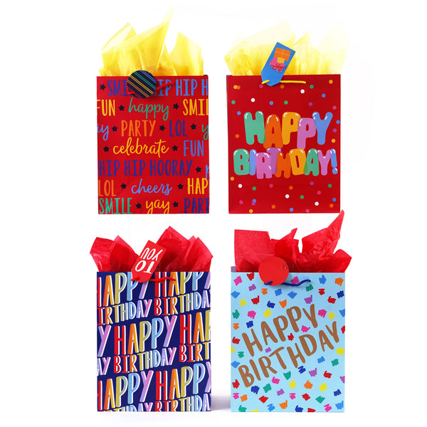 Large Birthday Confetti Crazy Printed Gift Bag, 4 Designs