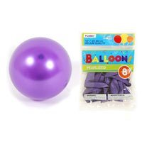 8Pack, 12" Hot Purple Pearlized Balloons