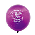 8Pack, 12" "Happy Birthday" Printed Balloons, 5 Colors Assorted