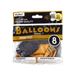 8Pk 12" New Years Printed Balloons, 3 Colors Assorted