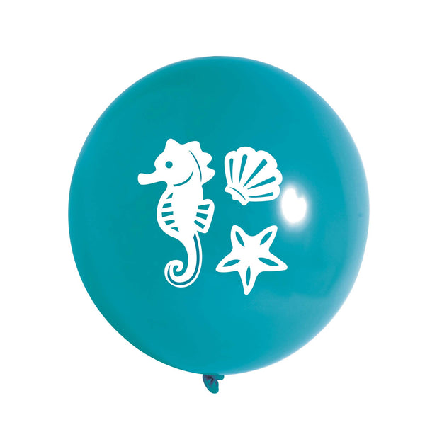 8Ct 12" Printed Mermaid Party Balloons, 3 Colors