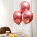 8Pk 12" Birthday Metallic Shine Balloons, Red