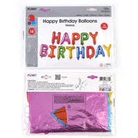 Happy Birthday Word Balloon Banner 16", 13Pc Set