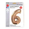 40" 1Pk Gold Metallic Mylar Numerical Balloon "6"