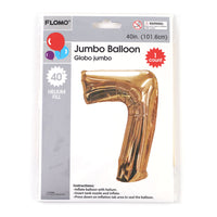 40" 1Pk Gold Metallic Mylar Numerical Balloon "7"