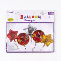 18" Christmas Mylar Balloon Bouquet, 5Pcs Set